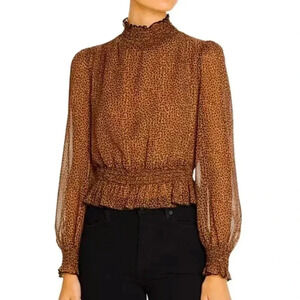 Lucy Paris Leopard Print Smocked Top